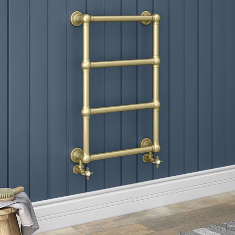 Chatsworth Traditional 498 X 748 Brushed Brass Wall Mounted Heated Towel Rail 1 Chatsworth Traditional 498 X 748 Brushed Brass Wall Mounted Heated Towel Rail