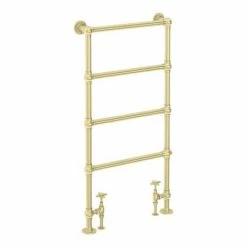 Alternative view of Chatsworth Traditional 598 X 1194 Brushed Brass Floor Mounted Heated Towel Rail