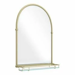 Chatsworth Traditional 700 X 490mm Arched Mirror With Glass Shelf - Brushed Brass 9 Chatsworth Traditional 700 X 490mm Arched Mirror With Glass Shelf - Brushed Brass -Chatsworth Shop CHTBBMS d4 460