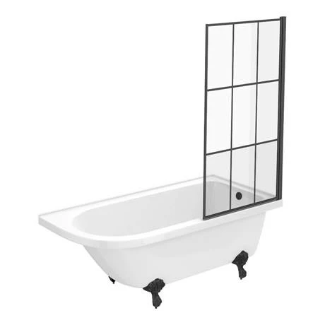 Chatsworth Traditional Shower Bath Suite - 1700mm With Matt Black Grid Screen + Leg Set 4 Chatsworth Traditional Shower Bath Suite - 1700mm With Matt Black Grid Screen + Leg Set - Image 4