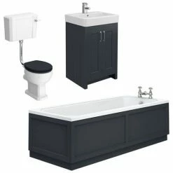 Chatsworth Graphite Bathroom Suite Incl. 1700 X 700 Bath With Panels 13 Chatsworth Graphite Bathroom Suite Incl. 1700 X 700 Bath With Panels -Chatsworth Shop CHTBSBLK d7 460