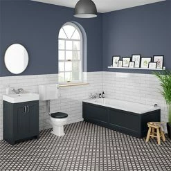 Chatsworth Graphite Bathroom Suite Incl. 1700 X 700 Bath With Panels