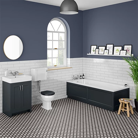 Chatsworth Graphite Bathroom Suite Incl. 1700 X 700 Bath With Panels 1 Chatsworth Graphite Bathroom Suite Incl. 1700 X 700 Bath With Panels