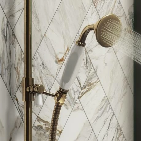 Chatsworth Antique Brass Traditional Crosshead Shower Bar Valve + Slider Rail Kit 4 Chatsworth Antique Brass Traditional Crosshead Shower Bar Valve + Slider Rail Kit - Image 4