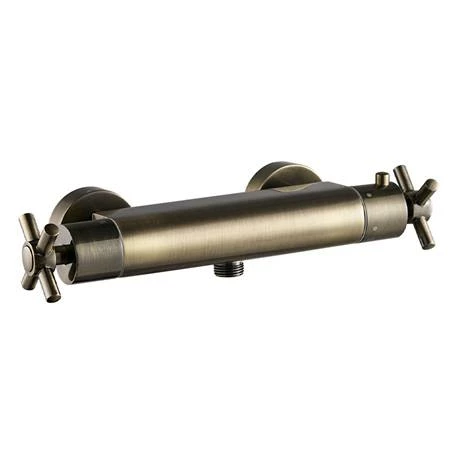 Chatsworth Antique Brass Traditional Crosshead Shower Bar Valve + Slider Rail Kit 5 Chatsworth Antique Brass Traditional Crosshead Shower Bar Valve + Slider Rail Kit - Image 5