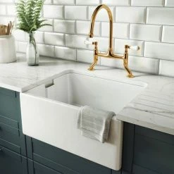 Chatsworth Antique Gold Traditional Bridge Lever Kitchen Sink Mixer -Chatsworth Shop CHTKTAG nd3 460