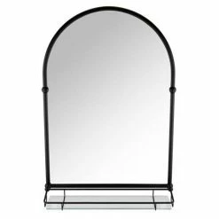 Chatsworth Traditional 700 X 490mm Arched Mirror With Glass Shelf - Matt Black 9 Chatsworth Traditional 700 X 490mm Arched Mirror With Glass Shelf - Matt Black -Chatsworth Shop CHTMBMS detail03 460