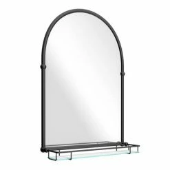 Chatsworth Traditional 700 X 490mm Arched Mirror With Glass Shelf - Matt Black 10 Chatsworth Traditional 700 X 490mm Arched Mirror With Glass Shelf - Matt Black -Chatsworth Shop CHTMBMS detail04 460
