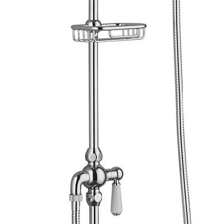 Chatsworth 1928 Traditional Exposed Valve Inc. Deluxe Arching Riser Kit, Diverter, 8" Rose + Handset 4 Chatsworth 1928 Traditional Exposed Valve Inc. Deluxe Arching Riser Kit, Diverter, 8" Rose + Handset - Image 4