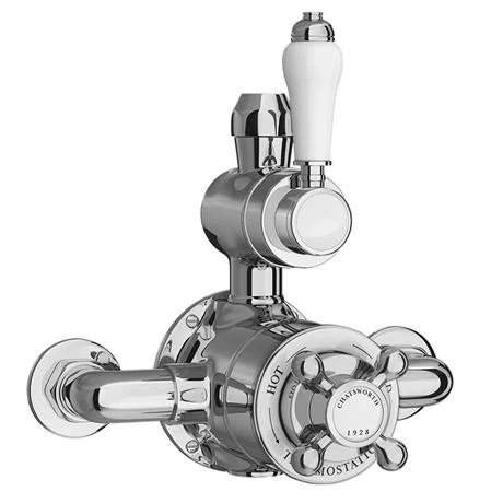 Chatsworth 1928 Traditional Exposed Valve Inc. Deluxe Arching Riser Kit, Diverter, 8" Rose + Handset 5 Chatsworth 1928 Traditional Exposed Valve Inc. Deluxe Arching Riser Kit, Diverter, 8" Rose + Handset - Image 5
