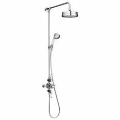 Alternative view of Chatsworth 1928 Traditional Triple Exposed Shower Valve Inc. Luxury Riser Kit, Diverter, 8" Rose + Handset