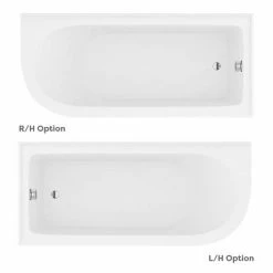 Alternative view of Chatsworth White Traditional Shower Bath Suite - 1700mm With Brushed Brass Screen + White Leg Set