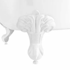 Chatsworth White Traditional Shower Bath Suite - 1700mm With Brushed Brass Screen + White Leg Set -Chatsworth Shop CHTWS17 d3 460