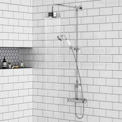 Chatsworth Traditional Crosshead Top Outlet Thermostatic Bar Shower Valve Inc. Rigid Riser Kit