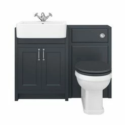 Chatsworth Traditional Graphite Semi-Recessed Vanity Unit + Toilet Package 12 Chatsworth Traditional Graphite Semi-Recessed Vanity Unit + Toilet Package -Chatsworth Shop CSR600WCBLK D5 460 1