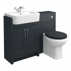 Chatsworth Traditional Graphite Semi-Recessed Vanity Unit + Toilet Package 10 Chatsworth Traditional Graphite Semi-Recessed Vanity Unit + Toilet Package -Chatsworth Shop CSR600WCBLK d4 460