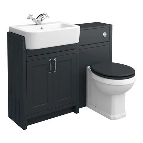 Chatsworth Traditional Graphite Semi-Recessed Vanity Unit + Toilet Package 4 Chatsworth Traditional Graphite Semi-Recessed Vanity Unit + Toilet Package - Image 4