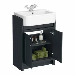 Chatsworth Traditional Graphite Semi-Recessed Vanity Unit + Toilet Package 11 Chatsworth Traditional Graphite Semi-Recessed Vanity Unit + Toilet Package -Chatsworth Shop CSR600WCBLK d5 460