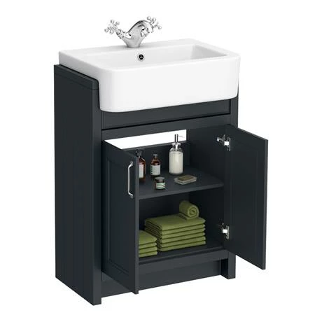 Chatsworth Traditional Graphite Semi-Recessed Vanity Unit + Toilet Package 5 Chatsworth Traditional Graphite Semi-Recessed Vanity Unit + Toilet Package - Image 5
