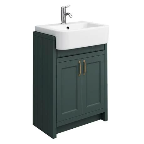 Chatsworth Traditional Green Semi-Recessed Vanity Unit + Toilet Package 2 Chatsworth Traditional Green Semi-Recessed Vanity Unit + Toilet Package - Image 2