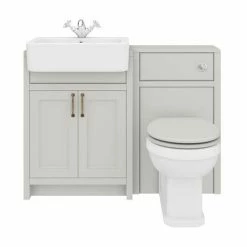 Chatsworth Traditional Grey Semi-Recessed Vanity Unit + Toilet Package -Chatsworth Shop CSR600WCGRY D6 460