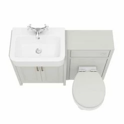 Chatsworth Traditional Grey Semi-Recessed Vanity Unit + Toilet Package -Chatsworth Shop CSR600WCGRY D7 460