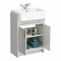 Chatsworth Traditional Grey Semi-Recessed Vanity Unit + Toilet Package -Chatsworth Shop CSR600WCGRY d4 460