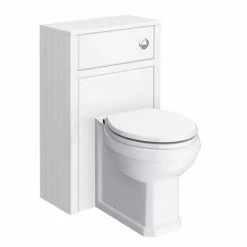 Chatsworth Traditional White Semi-Recessed Vanity Unit + Toilet Package -Chatsworth Shop CSR600WCWHT d2 460