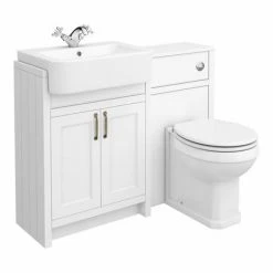 Chatsworth Traditional White Semi-Recessed Vanity Unit + Toilet Package -Chatsworth Shop CSR600WCWHT d4 460
