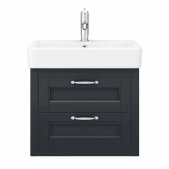 Chatsworth Traditional Graphite 560mm 2 Drawer Wall Hung Vanity 10 Chatsworth Traditional Graphite 560mm 2 Drawer Wall Hung Vanity -Chatsworth Shop CWH560BLK2D d4 460