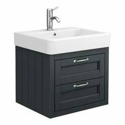 Chatsworth Traditional Graphite 560mm 2 Drawer Wall Hung Vanity