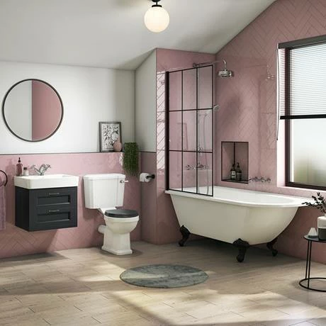Chatsworth Traditional Graphite 560mm 2 Drawer Wall Hung Vanity 4 Chatsworth Traditional Graphite 560mm 2 Drawer Wall Hung Vanity - Image 4