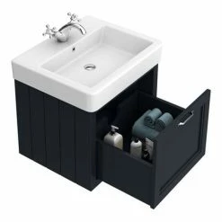 Chatsworth Wall Hung Graphite Vanity With Chrome Handle & Low Level Toilet -Chatsworth Shop CWH560BLKCLL d2 460