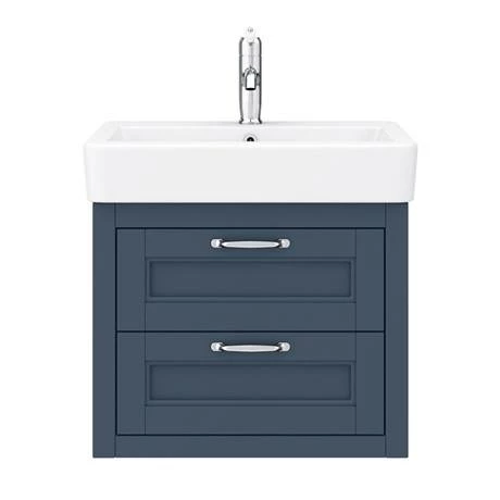 Chatsworth Traditional Blue 560mm 2 Drawer Wall Hung Vanity 5 Chatsworth Traditional Blue 560mm 2 Drawer Wall Hung Vanity - Image 5