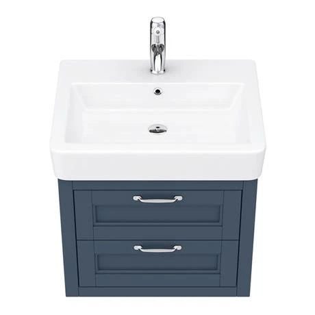 Chatsworth Traditional Blue 560mm 2 Drawer Wall Hung Vanity 6 Chatsworth Traditional Blue 560mm 2 Drawer Wall Hung Vanity - Image 6