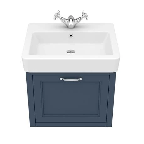 Chatsworth Wall Hung Blue Vanity With Chrome Handle & Low Level Toilet 2 Chatsworth Wall Hung Blue Vanity With Chrome Handle & Low Level Toilet - Image 2