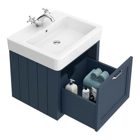 Chatsworth Traditional Blue 560mm Wall Hung Vanity 3 Chatsworth Traditional Blue 560mm Wall Hung Vanity - Image 3