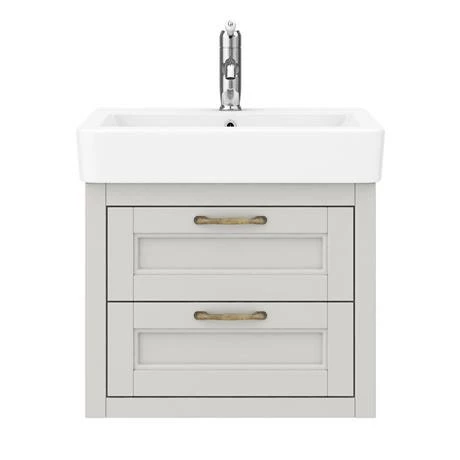 Chatsworth Traditional Grey 560mm 2 Drawer Wall Hung Vanity 4 Chatsworth Traditional Grey 560mm 2 Drawer Wall Hung Vanity - Image 4