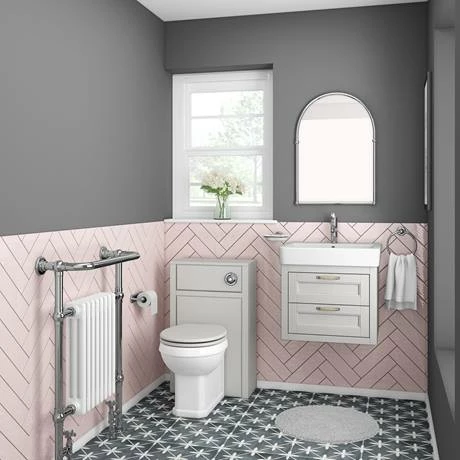 Chatsworth Traditional Grey 560mm 2 Drawer Wall Hung Vanity 3 Chatsworth Traditional Grey 560mm 2 Drawer Wall Hung Vanity - Image 3