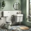 Chatsworth Wall Hung Grey Vanity With Matt Black Handle & Low Level Toilet