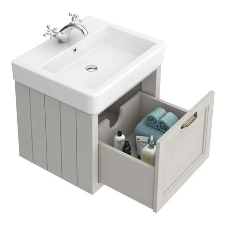 Chatsworth Traditional Grey 560mm Wall Hung Vanity 3 Chatsworth Traditional Grey 560mm Wall Hung Vanity - Image 3