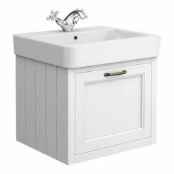 Chatsworth Wall Hung White Vanity With Brass Handle & Low Level Toilet -Chatsworth Shop CWH560WHTBLL d3 460