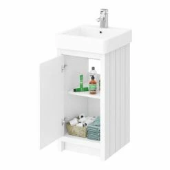 Chatsworth Traditional White Cloakroom Suite (Vanity Unit + Close Coupled Toilet) -Chatsworth Shop CWHCS425 d2 460