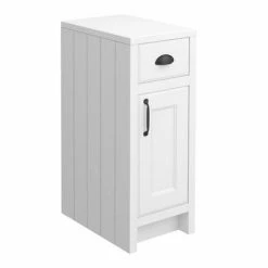 Chatsworth Traditional White Double Basin Vanity + Cupboard Combination Unit With Matt Black Handles -Chatsworth Shop CWHT142PKMB d3 460