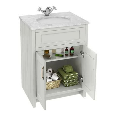 Chatsworth White Marble Traditional Grey Vanity Unit + Toilet Package 2 Chatsworth White Marble Traditional Grey Vanity Unit + Toilet Package - Image 2