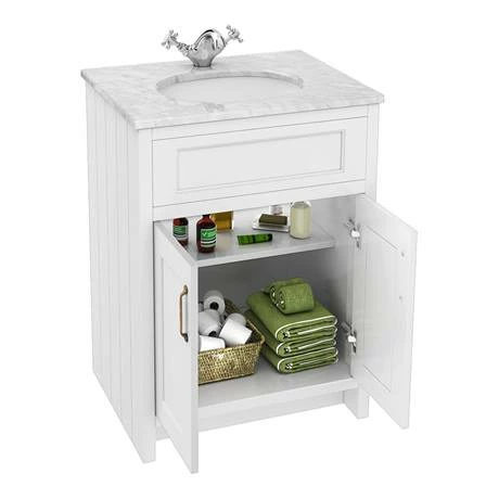 Chatsworth White Marble 610mm Traditional White Vanity Unit + Toilet Package 2 Chatsworth White Marble 610mm Traditional White Vanity Unit + Toilet Package - Image 2