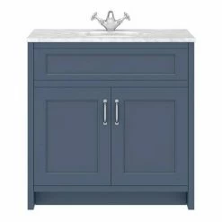 Chatsworth White Marble 810mm Traditional Blue Vanity Unit + Toilet Package 10 Chatsworth White Marble 810mm Traditional Blue Vanity Unit + Toilet Package -Chatsworth Shop CWM810WCBLU n d1 460