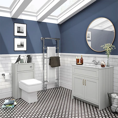 Chatsworth White Marble 810mm Traditional Grey Vanity Unit + Toilet Package 1 Chatsworth White Marble 810mm Traditional Grey Vanity Unit + Toilet Package