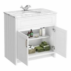 Chatsworth White Marble 810mm Traditional White Vanity Unit + Toilet Package 9 Chatsworth White Marble 810mm Traditional White Vanity Unit + Toilet Package -Chatsworth Shop CWM810WCWHT d6 460