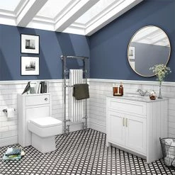 Chatsworth White Marble 810mm Traditional White Vanity Unit + Toilet Package